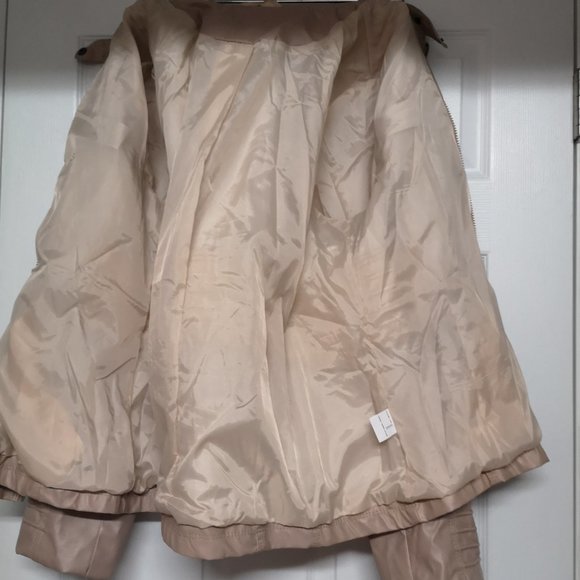 Beige Faux Leather Jacket - Picture 8 of 11